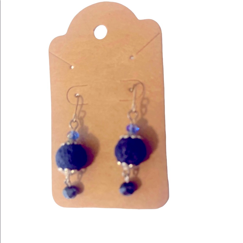 Free People Purple lava bead Dangle Earrings New - Picture 2 of 4